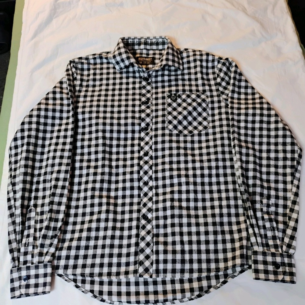Geoff Ramsey  Blue Plaid Long‎ Sleeve Button Down Size Medium